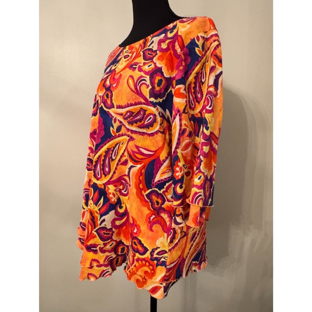 Soft Surroundings Multicolor Blouse • Layered Look • Bright & Artsy Vacation - Picture 3 of 9